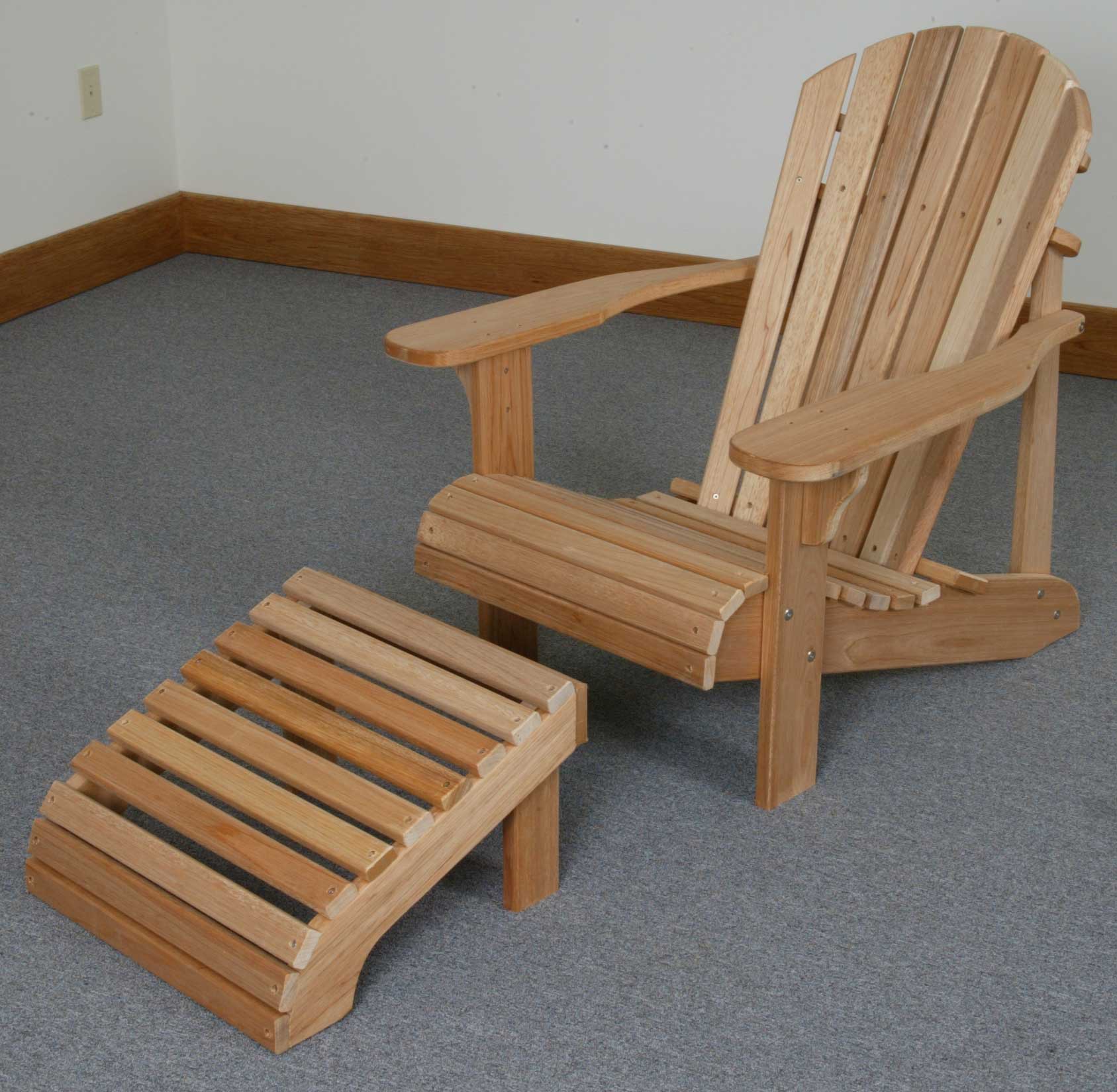 King Tables Folding Adirondack Chair with Ottoman