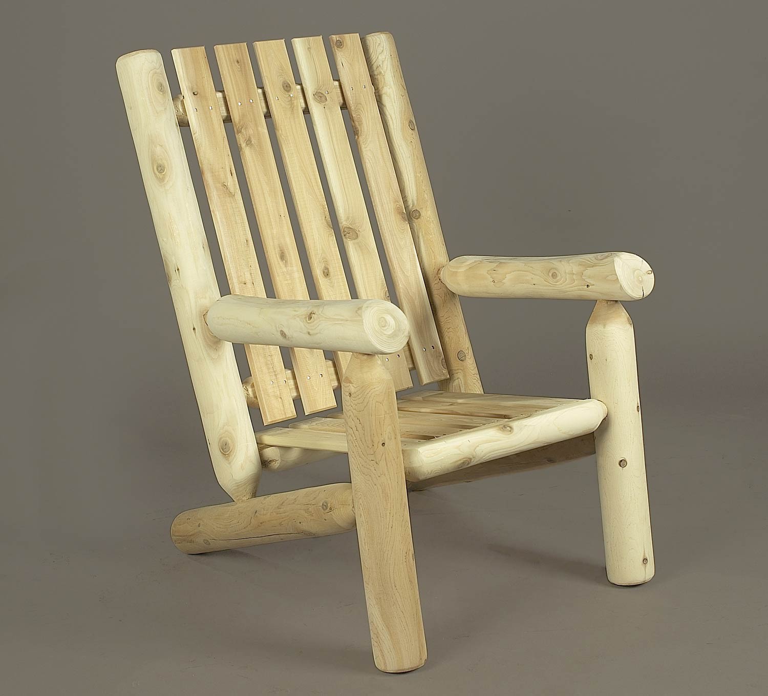 Rustic Natural Cedar High Back Arm Chair
