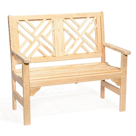 Poly Lumber Wood 4' Chippendale Garden Bench