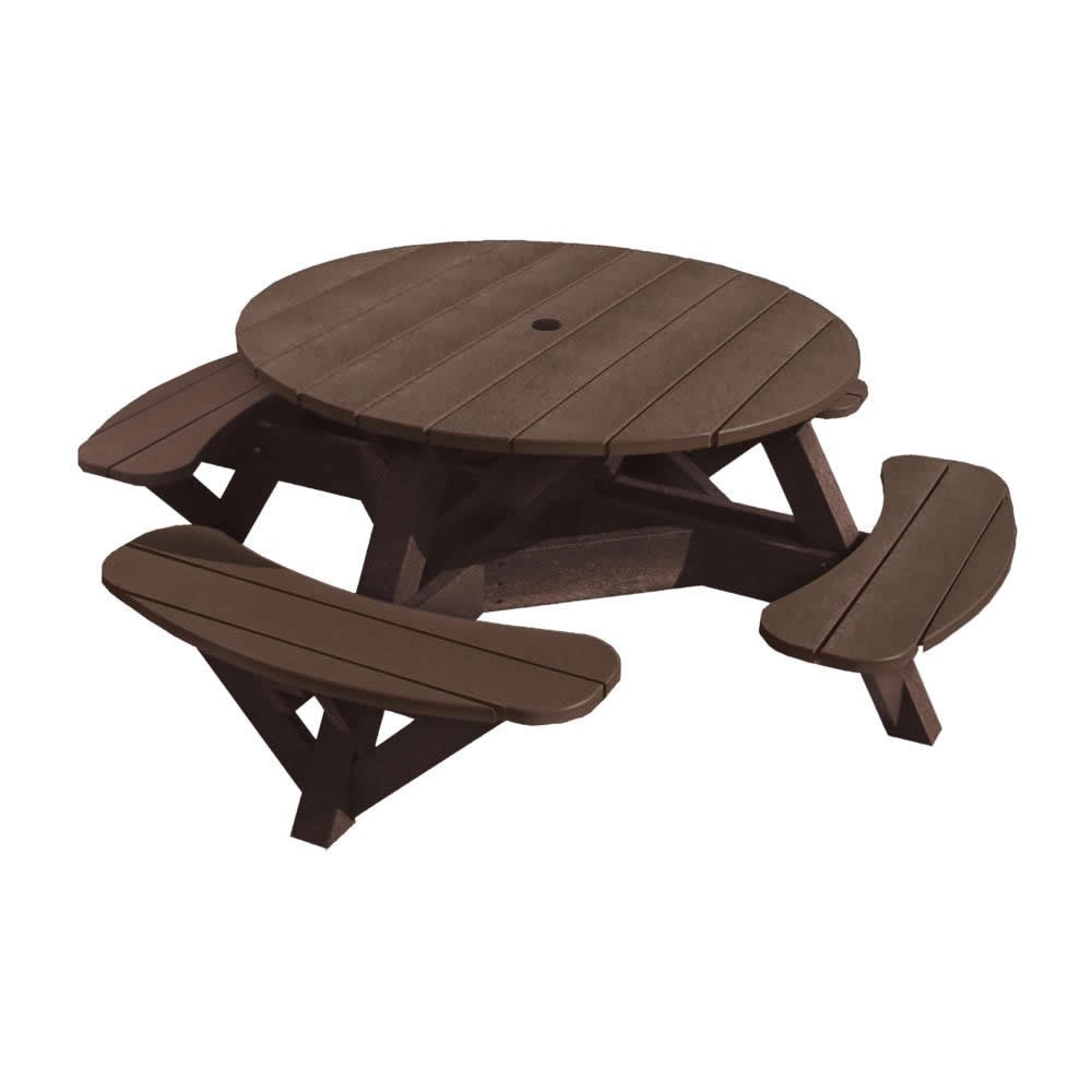 CR Plastics Generations 51in Round Picnic Table - Color Frame 