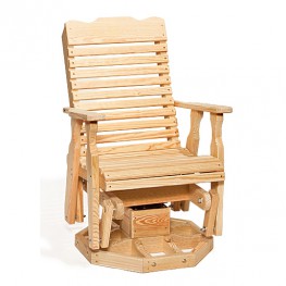 Poly Lumber Wood Curve-Back Swivel Glider