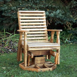 Poly Lumber Wood Roll Back Swivel Glider