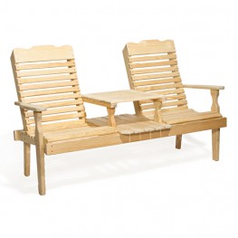 Poly Lumber Wood Settee (Curve-Back)
