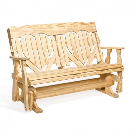 Poly Lumber Wood High-Back Heart Glider