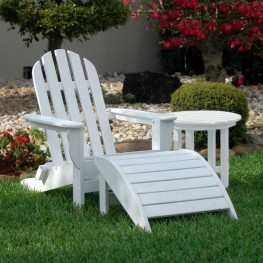 Classic Adirondack Chair, Ottoman and Side Table