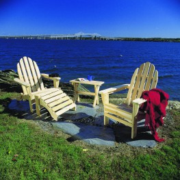 Rustic Natural Cedar Adirondack Chair and Ottoman Set